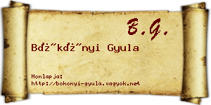 Bökönyi Gyula névjegykártya