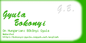 gyula bokonyi business card